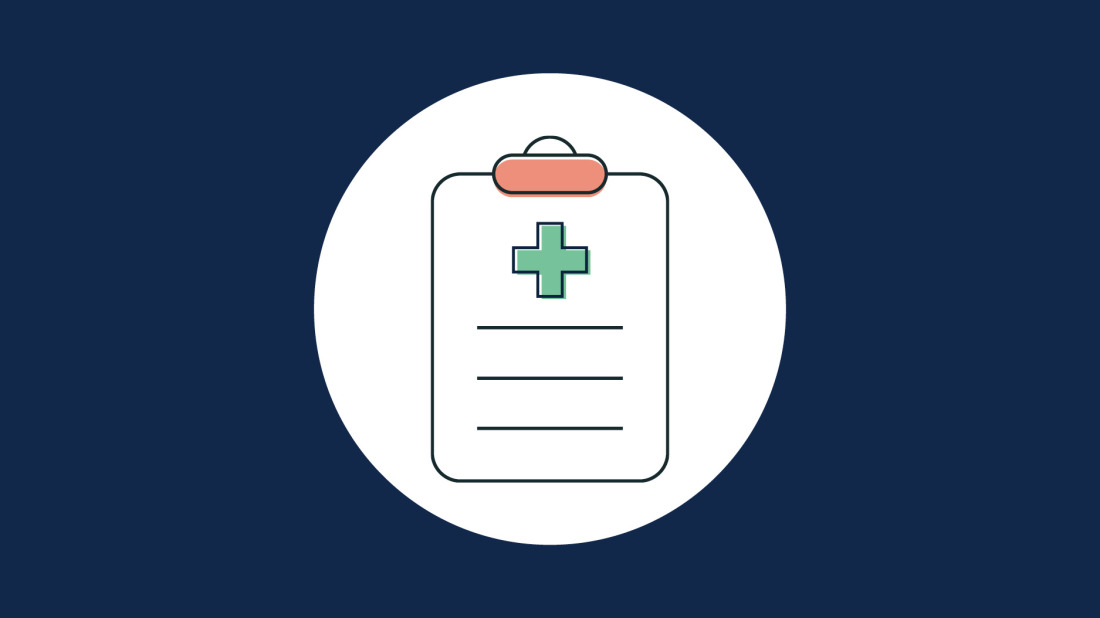 Medical clipboard illustration representing fertility treatment