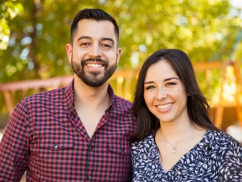 Couple outdoors representing fertility and pregnancy chances by age